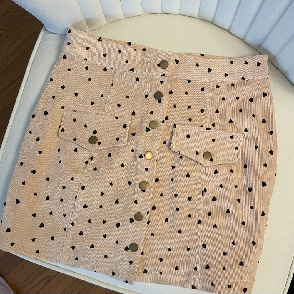 NWT! Heart Corduroy Mini Skirt